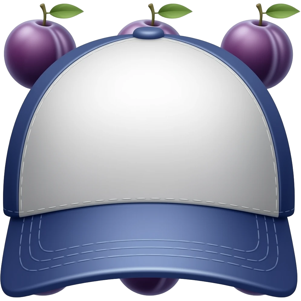 a cap with multiple plums emoji