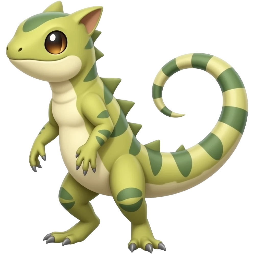 Lizard-Kecleon-Axew-Exveemon-Fakémon-hybrid, full body emoji