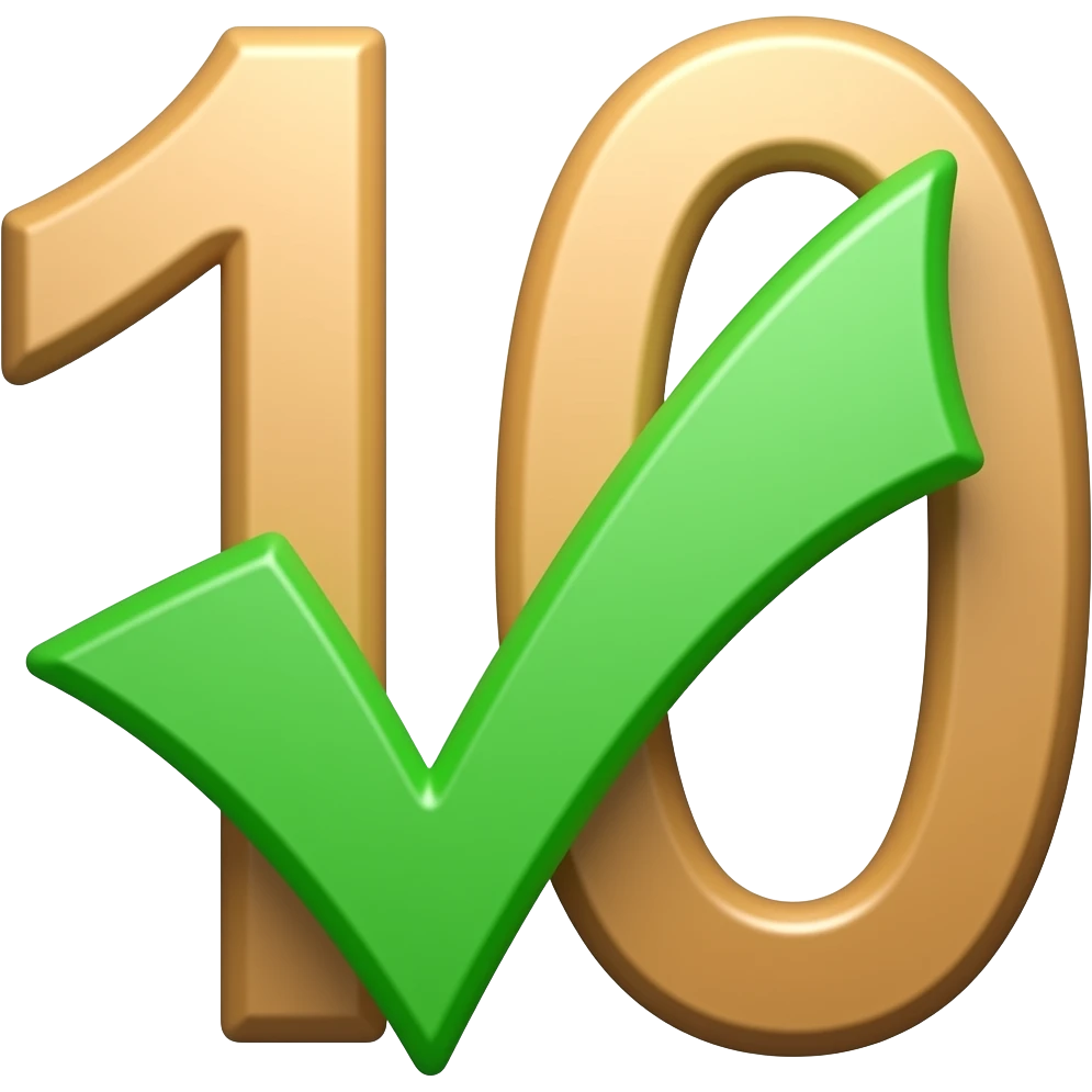 dame un emoji del numero 10 pero con un check verde encima emoji