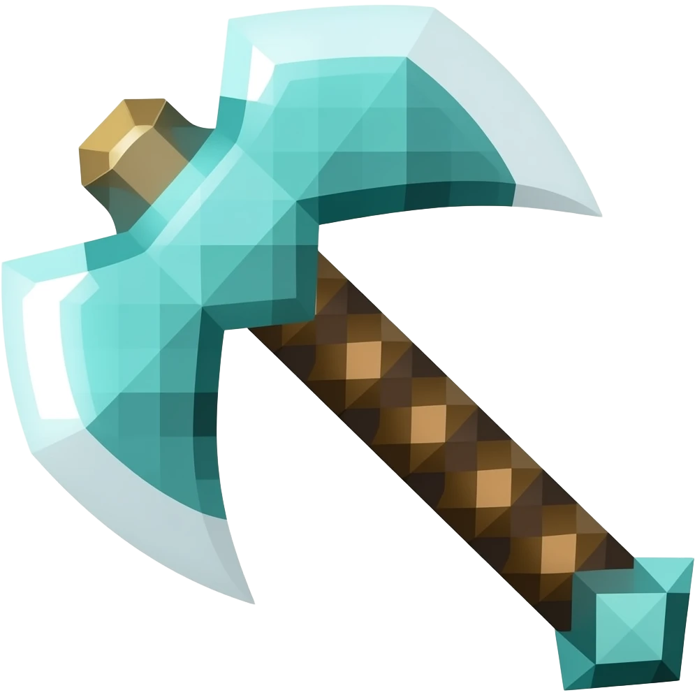 Minecraft diamond pick axe emoji