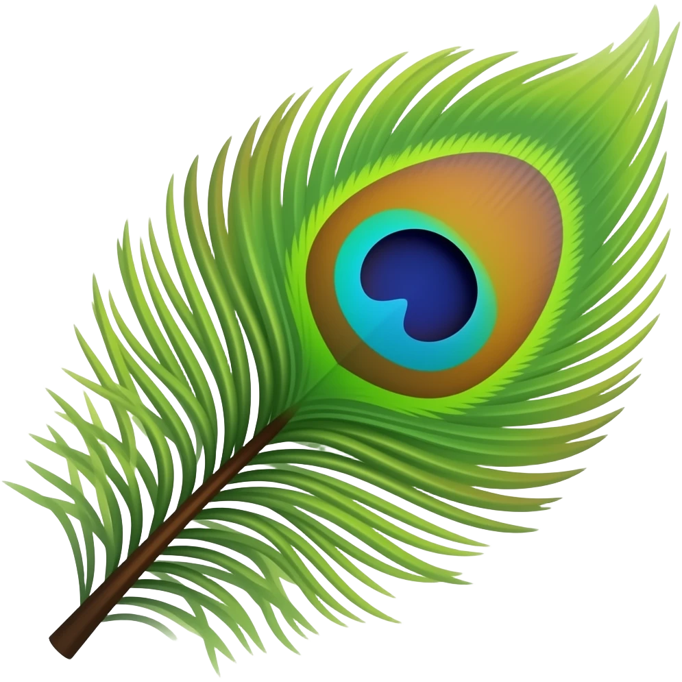 Peacock feather emoji to use as text emoji