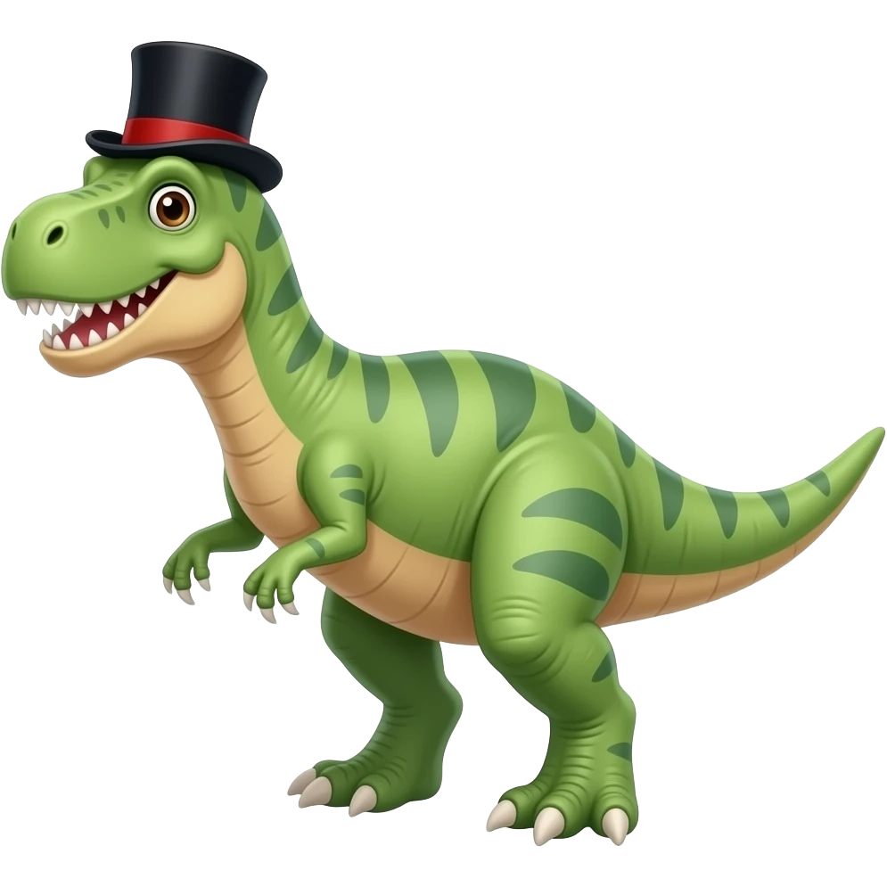 Make a dinosaur wear a top hatMake a dinosaur wear a top hat emoji