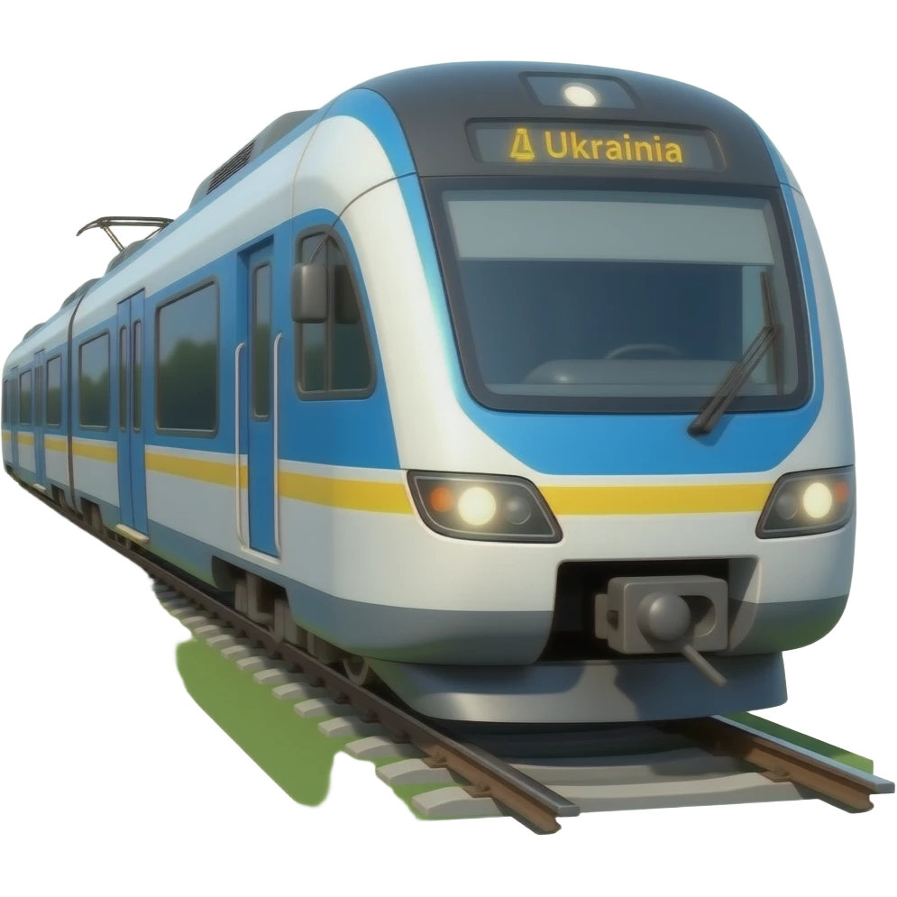 Ukrainian electric train on the railway emoji