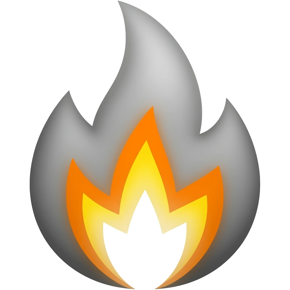 Gray fire no face all gray fire emoji