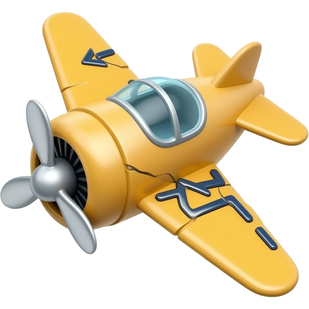 A toy plastic plane crashed emoji