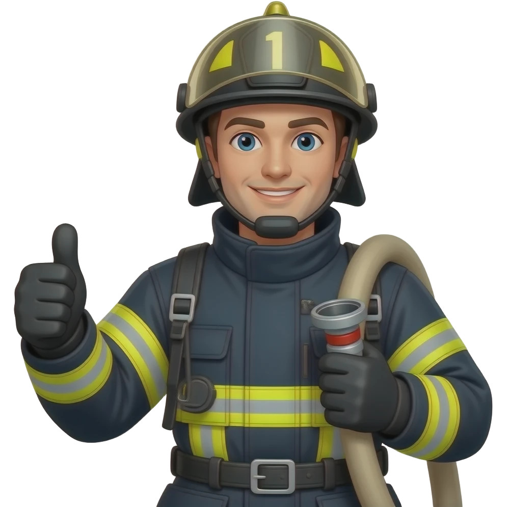 bombero como diciendo animo sin letras emoji