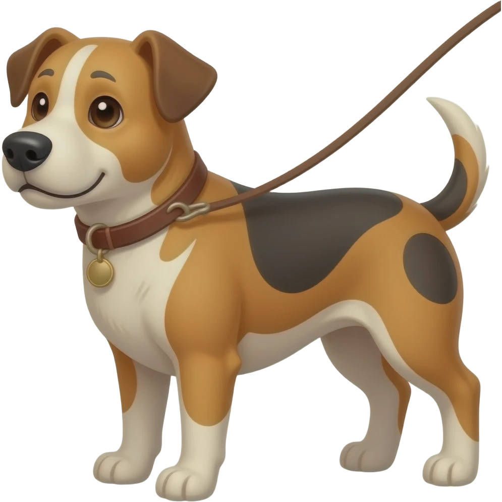 With leash attached emoji