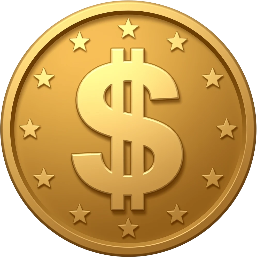 Coin dollar emoji