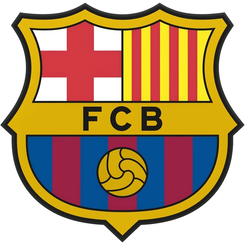Escudo del Barça En forma de estrella quatridimensional con volumen emoji