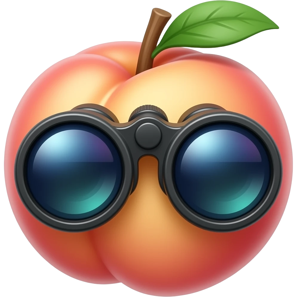 Peach looking thru Benoculars emoji