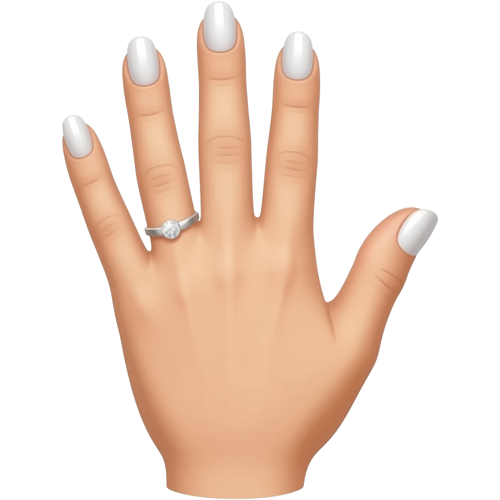 hand with a diamond ring in the third finge painted nails girls handr emoji