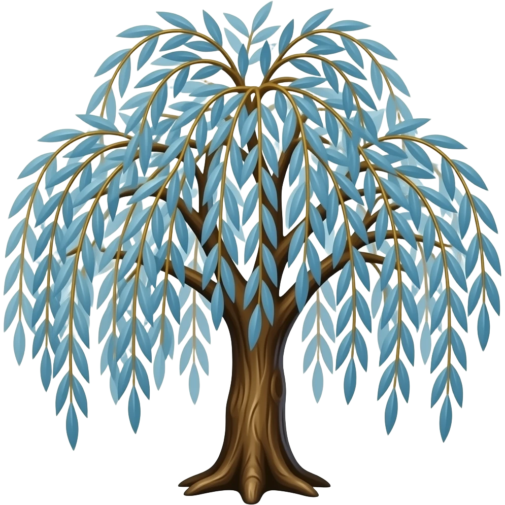 blue and gold small willow tree emoji