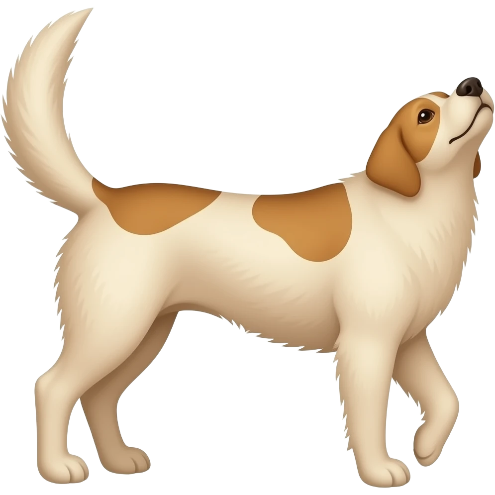 Beige Dog tail with brown spots emoji