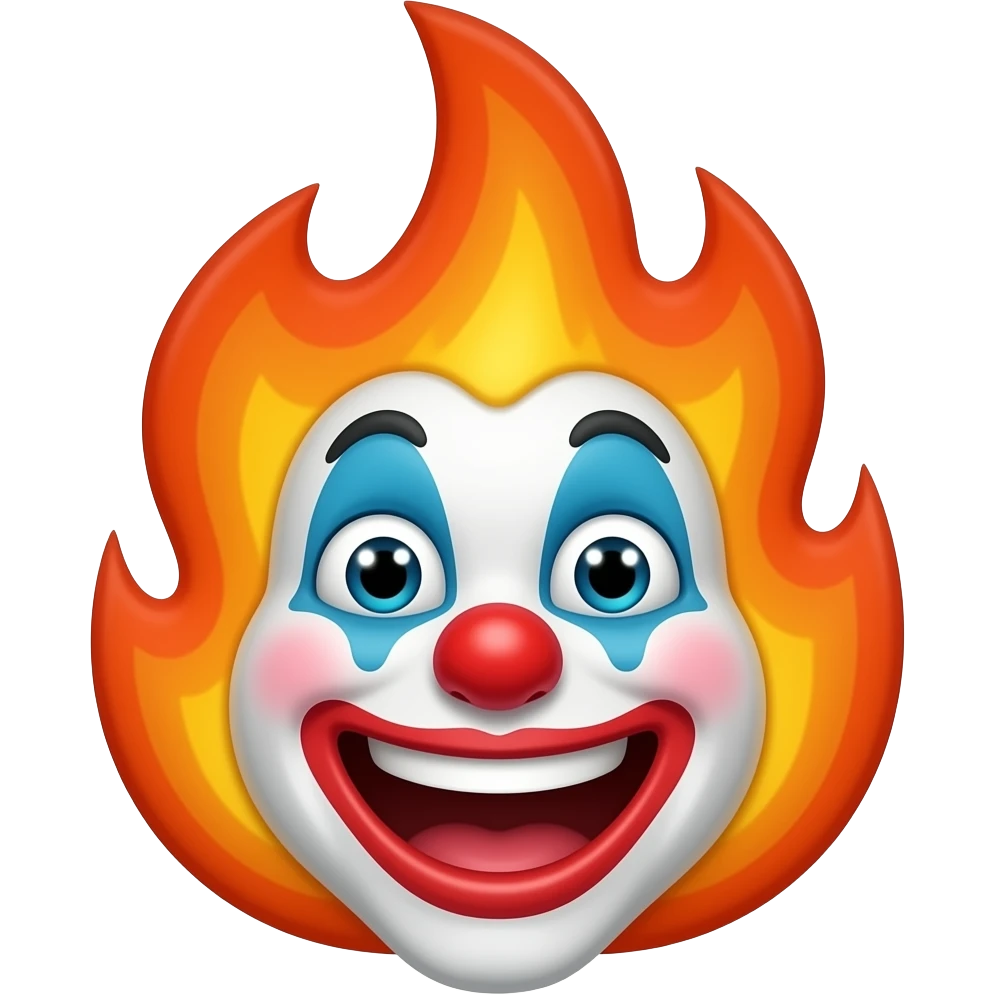 fire clown sweet tooth smile emoji