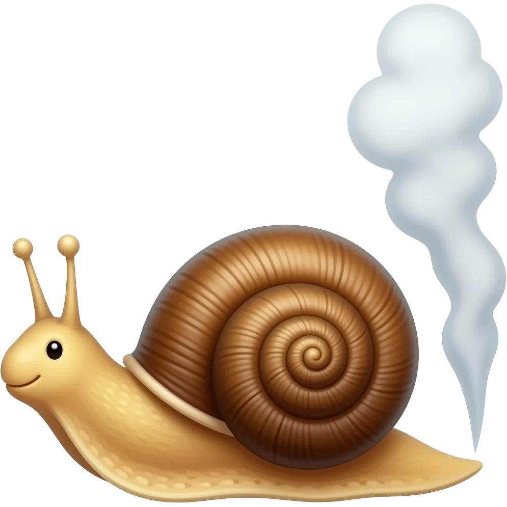 Fast Snail with a puff of smoke following behind it emoji