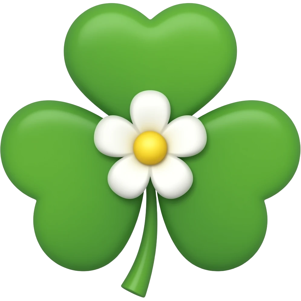 four-pointed clover with a flower in the center emoji