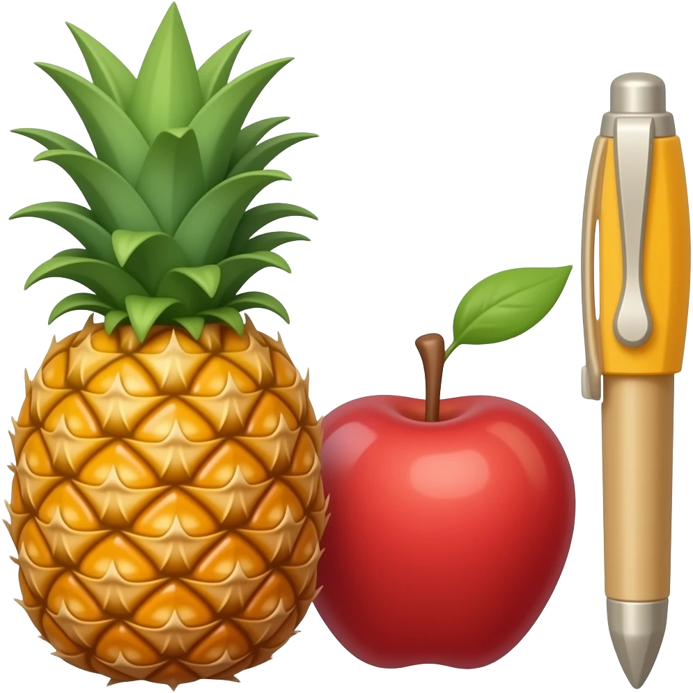 Apple pineapple pen emoji