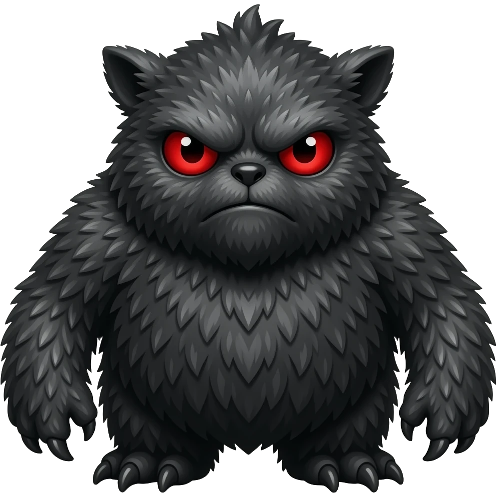 black monster with red eyes emoji