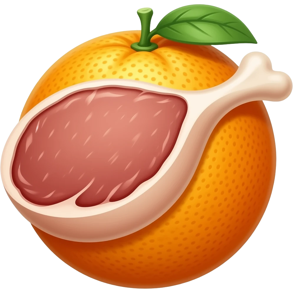 گوشت با استخوان با گوشت نارنجی emoji