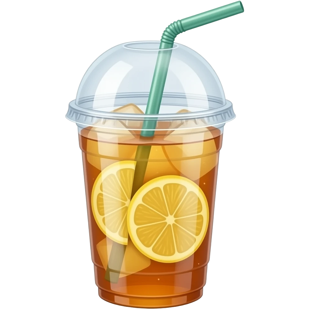 果茶 大杯 塑料杯 冰块 透明吸管 有盖子 里面只要片状柠檬 emoji