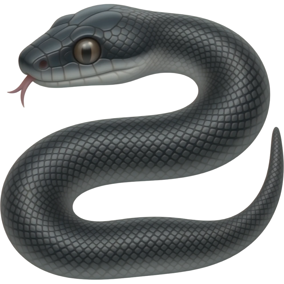 Vertical posture black python emoji