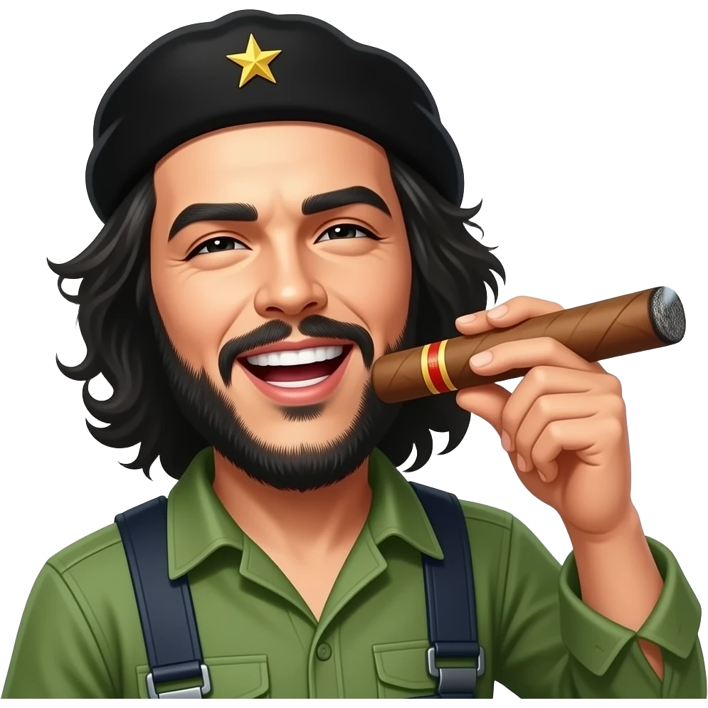 che guevara laugh big cigar hand emoji