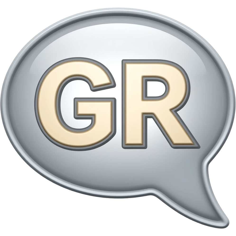 GR8" text bubble emoji
