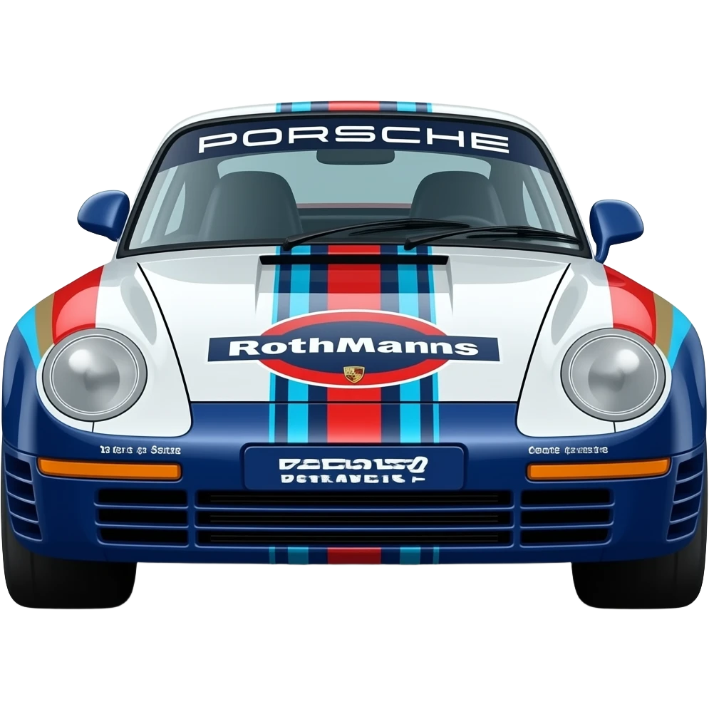 Porsche 959 Dakar rothmans livery front, highly detailed hyper realistic emoji
