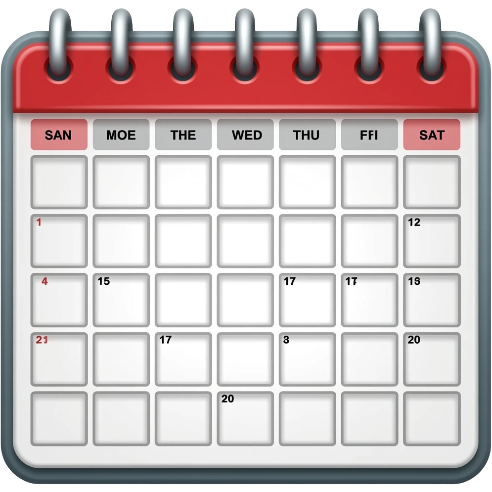 empty calendar without numbers emoji