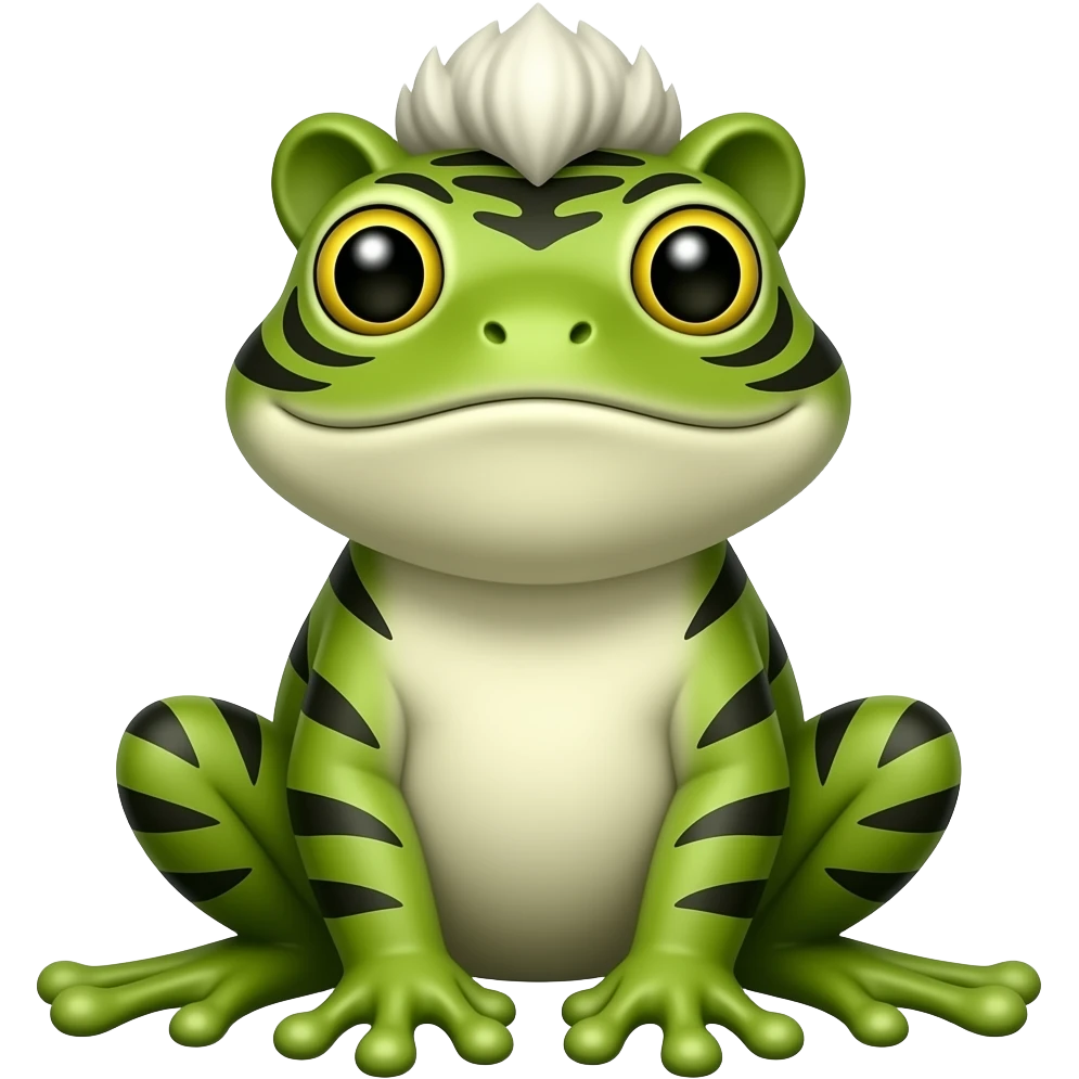 Tiger frog with mane emoji