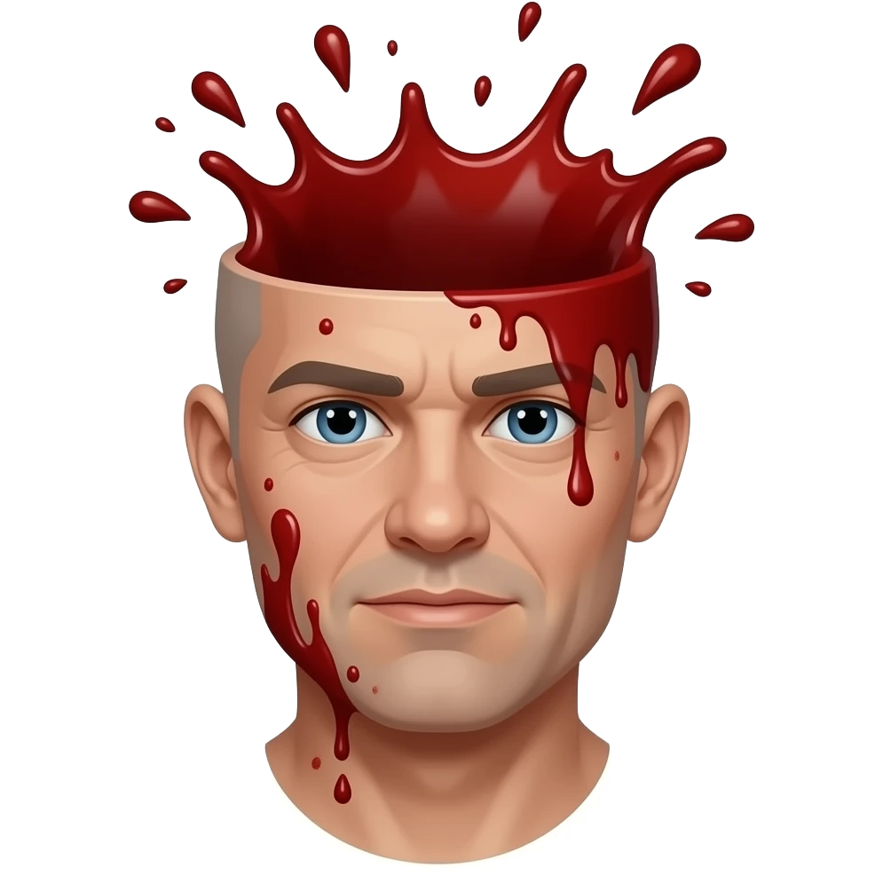 Head cut off blood squirt emoji
