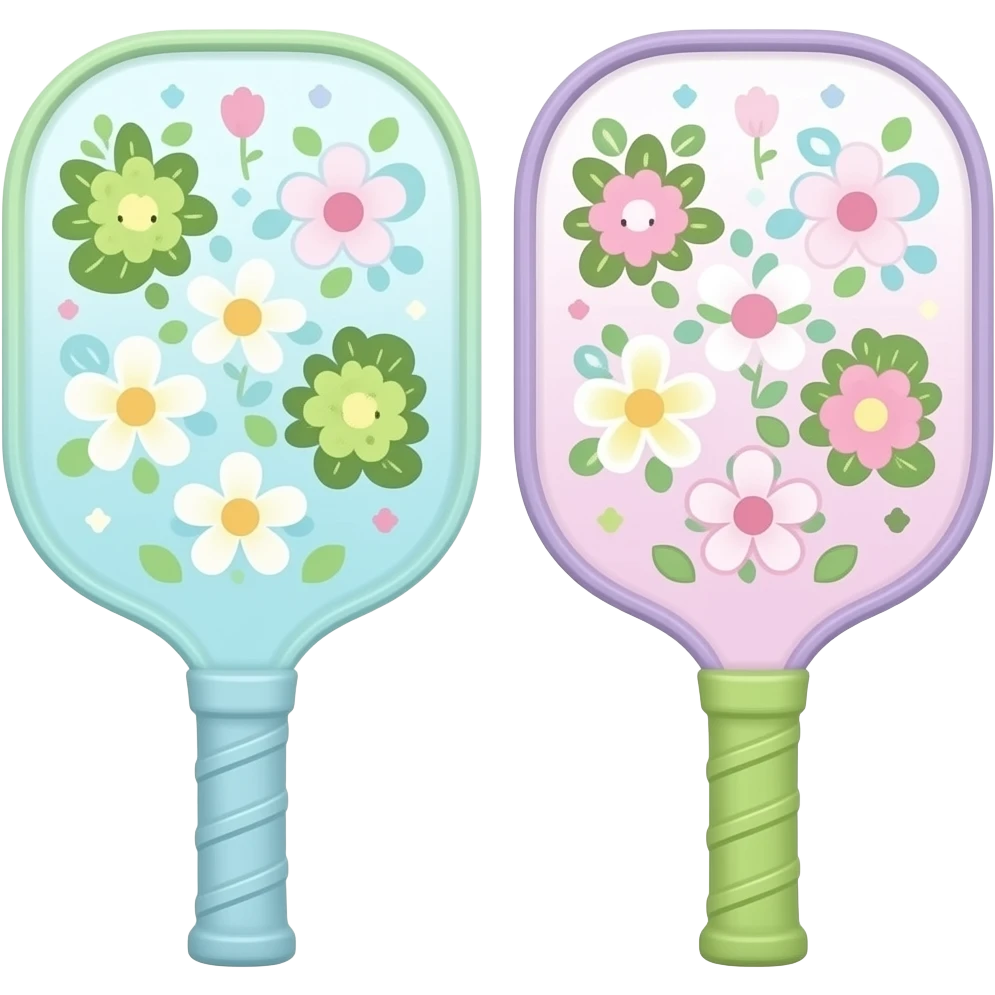 Cute summery pickle ball rackets emoji