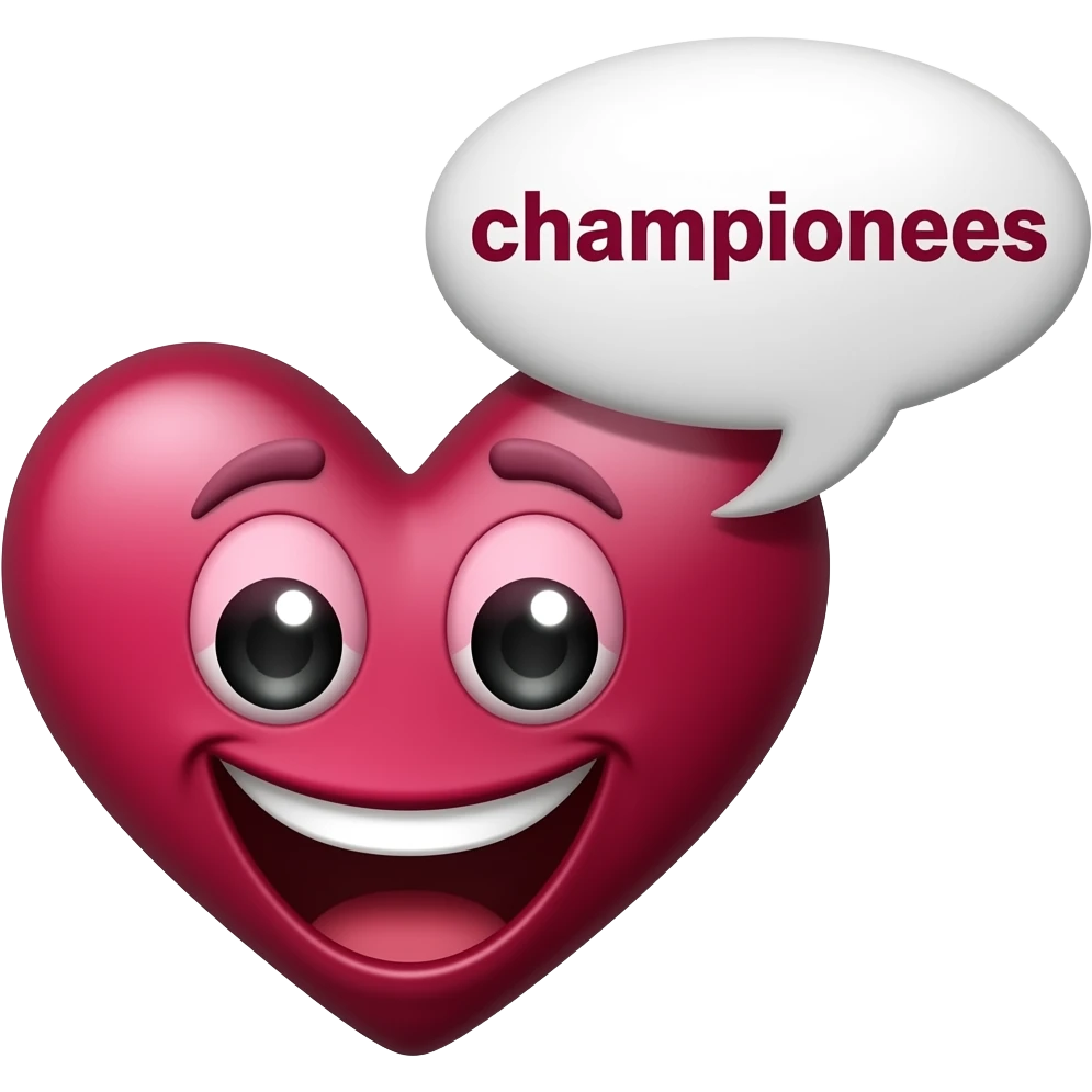 laughing maroon heart saying championees emoji