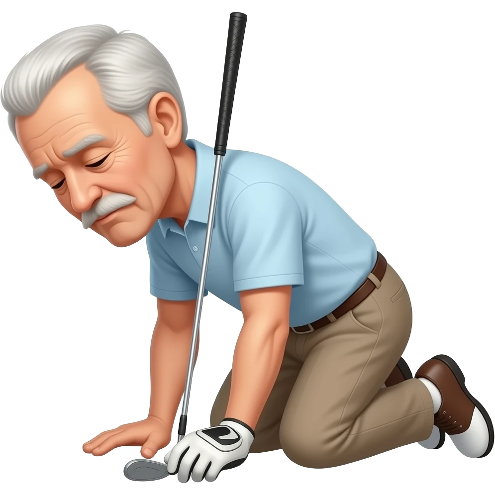 Old Golfer prostrating himself emoji