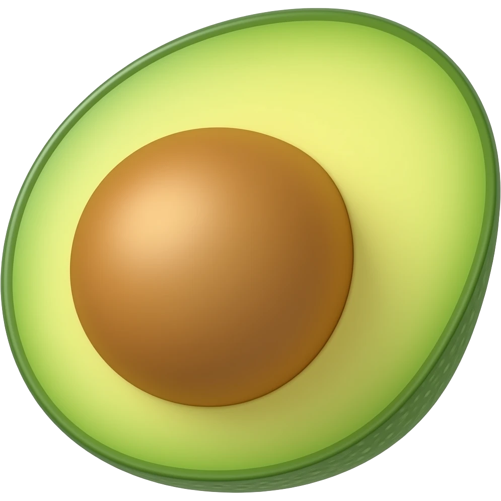 Avocado not yet split emoji