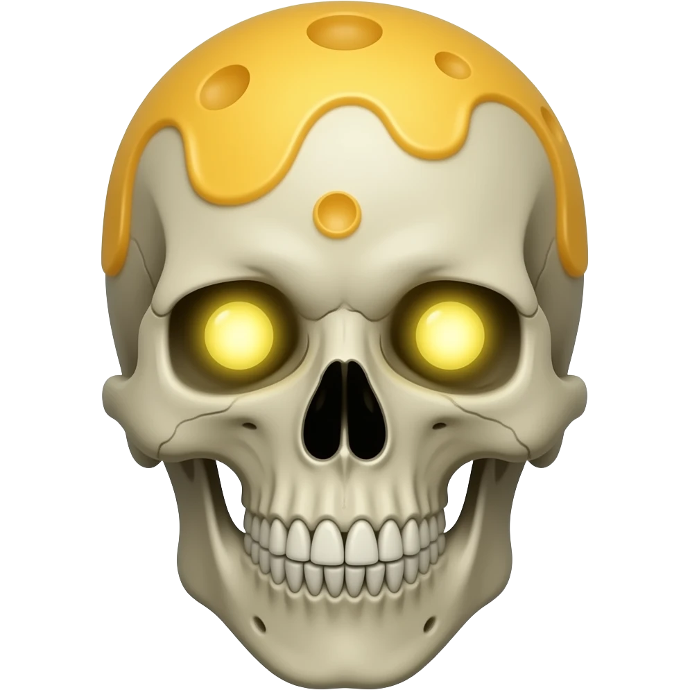 funny devious troll face skull emoji cheese gradiant with glowing eyes emoji