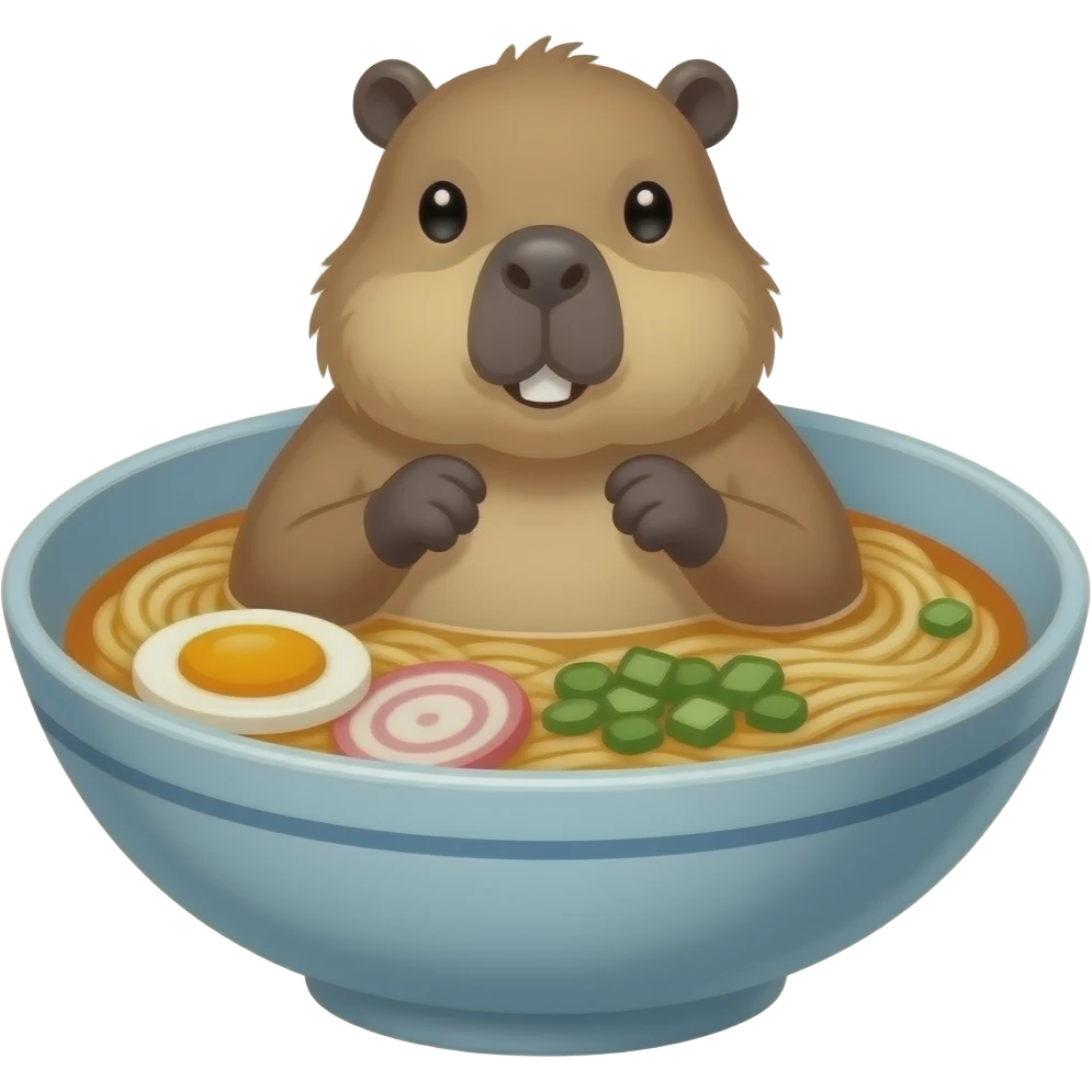 capybara inside the ramen emoji