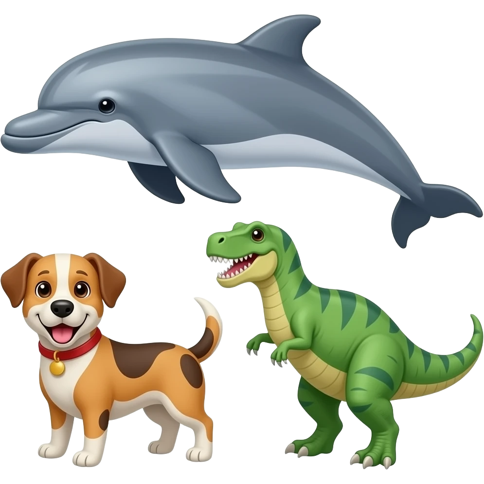D is for dolphin,donut,dog,dinosaur emoji