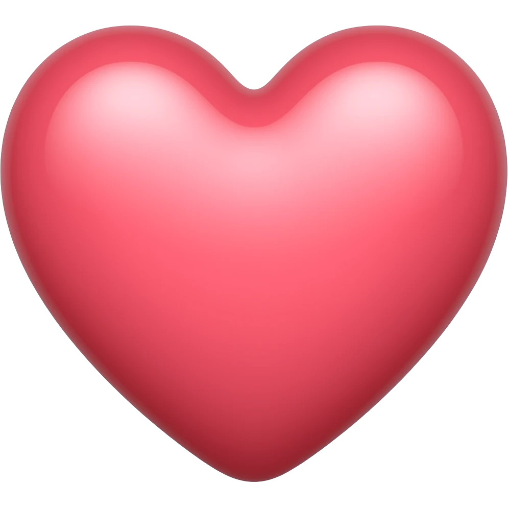 1 floating ❤️ on screen, glossy 3D emoji style, no text emoji