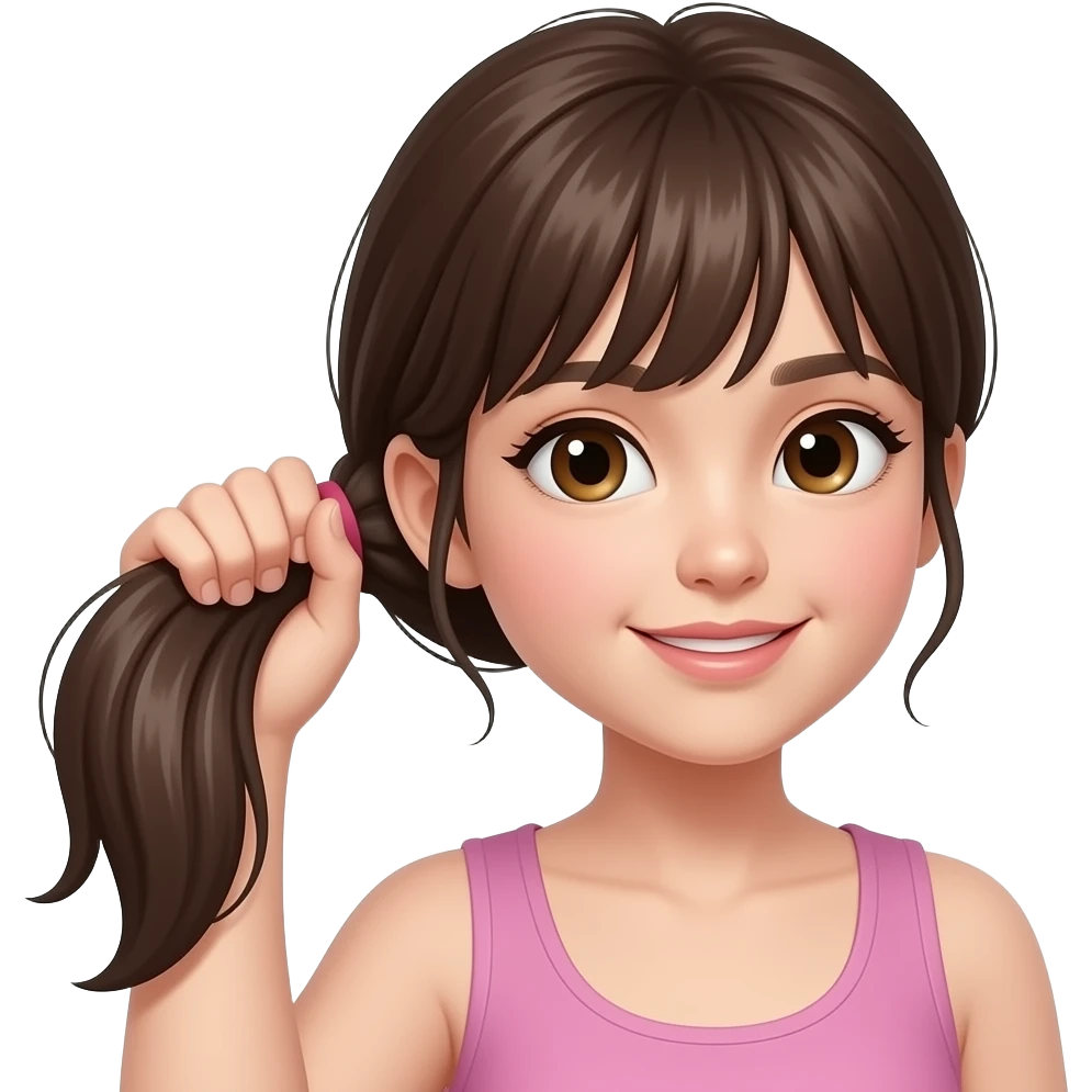 Uzun saçlarını eliyle kulağının arkasına atan kız emoji