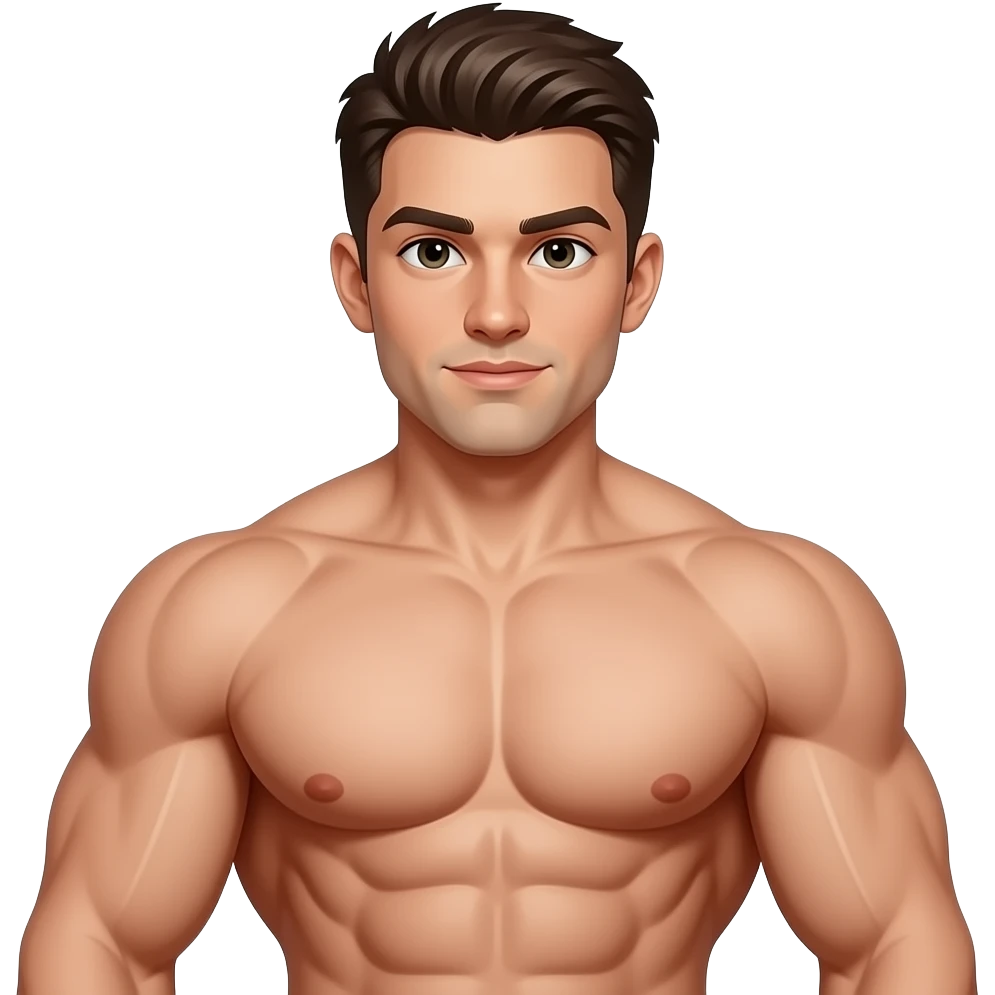 Сильний хлопчик з великими мязами emoji