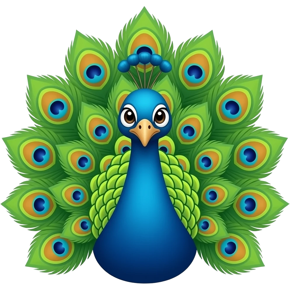 peacock face with tail emoji