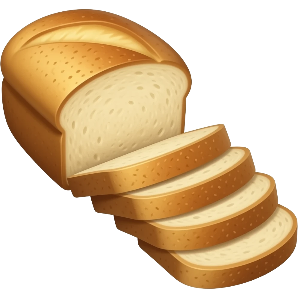 Bread loaf and slices realism emoji
