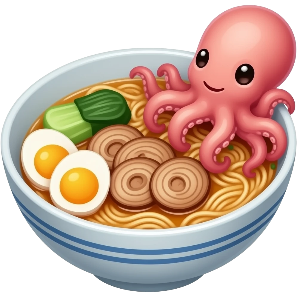 Octopus seafood ramen emoji