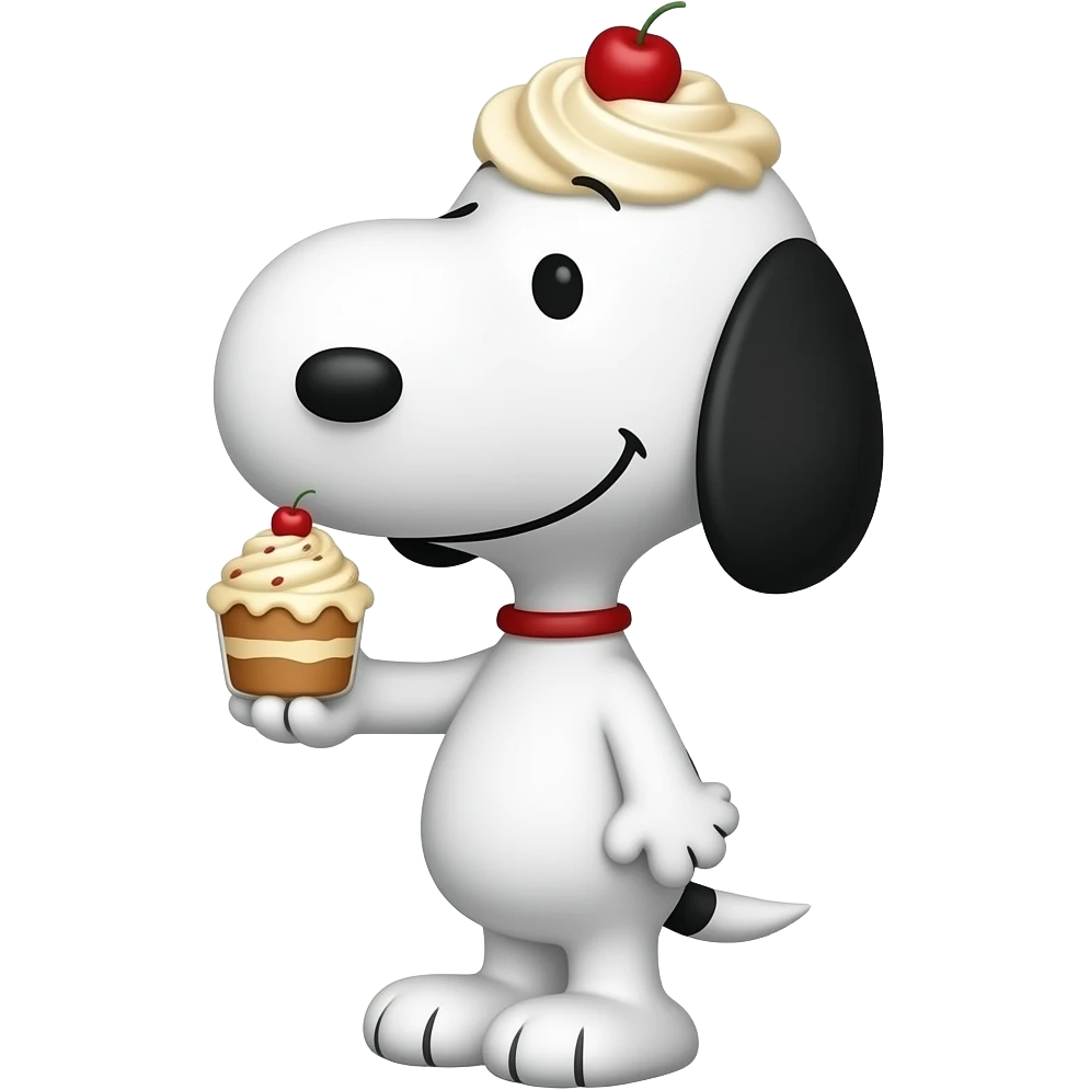 Snoopy tiramisu emoji