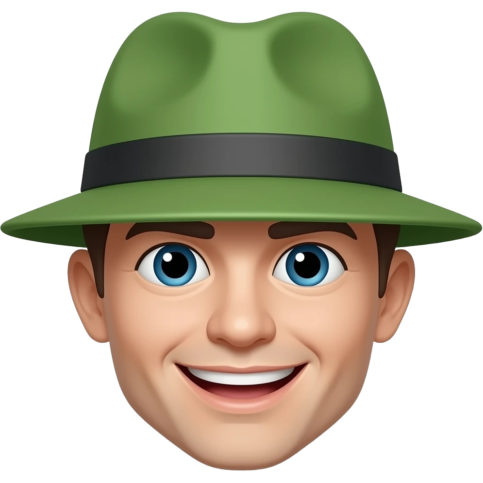Смайлик в зелёном кокошнике emoji