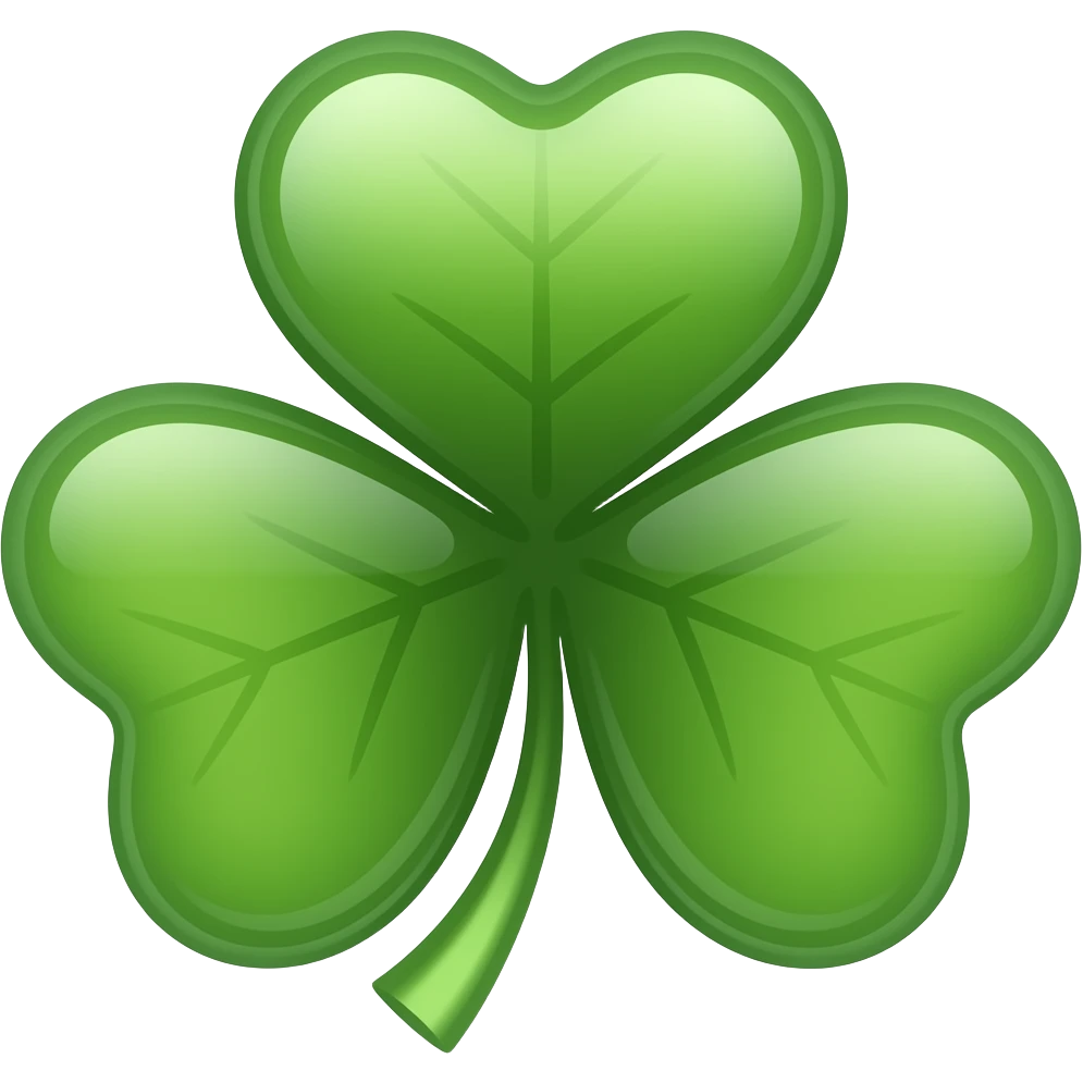 Shiny 4 leaved clover emoji