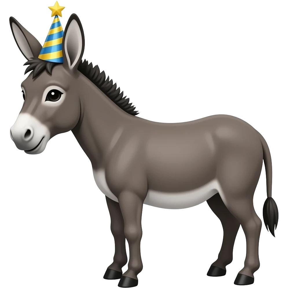 Donkey with birthday hat on emoji