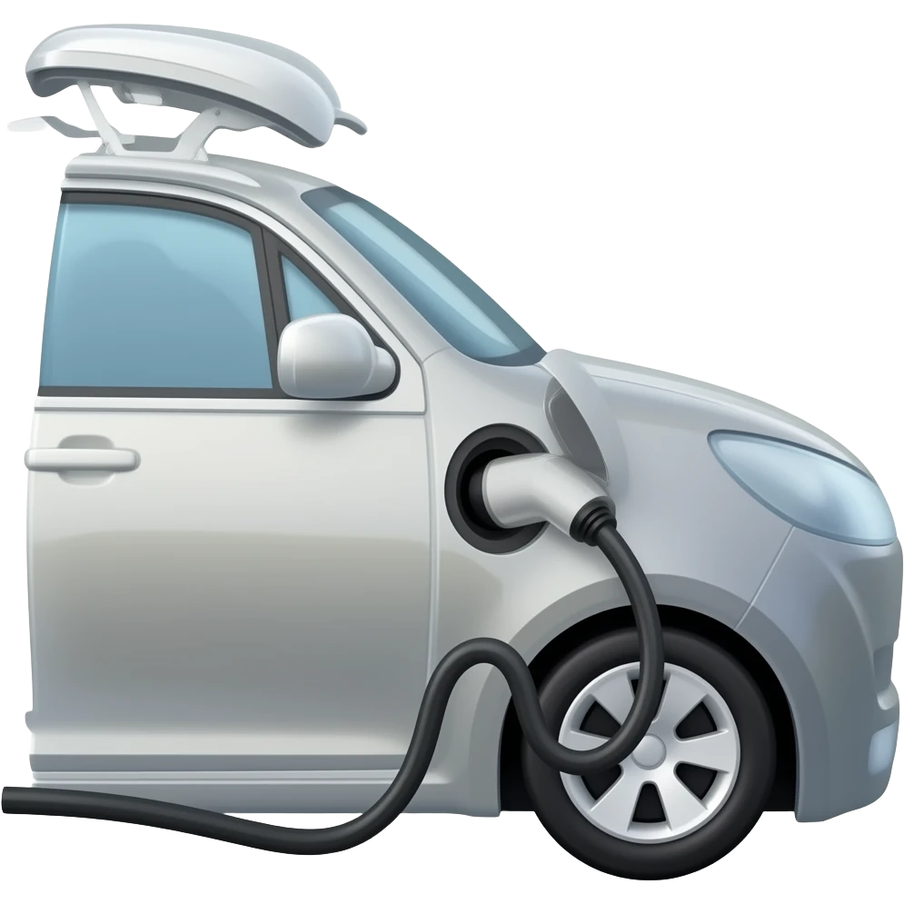 EV charger plugged into car emoji