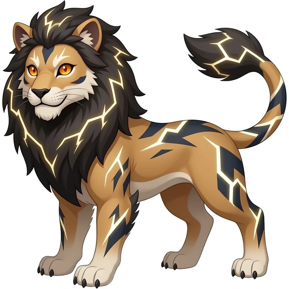 Pyroar-Furret-Shinx-Luxio-Luxray-Fakémon-animal-hybrid emoji